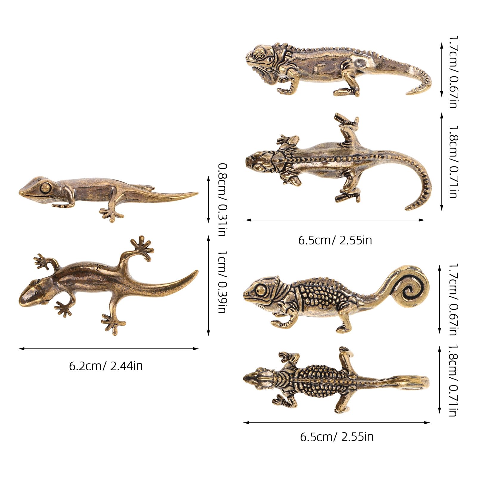 Amazon.com: Yardenfun 3pcs Brass Lizard Statue: Brass Gecko